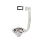 Mirtak Válvula de Fregadero Ø115mm con Rebosadero y Rejilla Cromado / Blanco Aluminio Metacrilato