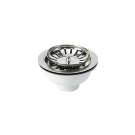 Mirtak Válvula de fregadero ø115 mm con rejilla (Cromado/Blanco) inevitablemente