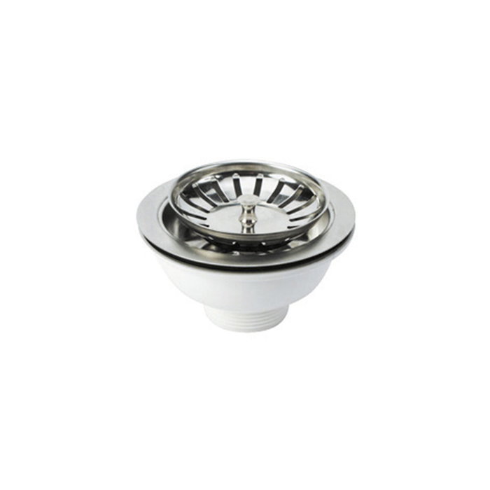 Mirtak Válvula de fregadero ø115 mm con rejilla (Cromado/Blanco) inevitablemente Mirtak Válvula de fregadero ø115 mm con rejilla (Cromado/Blanco) inevitablemente