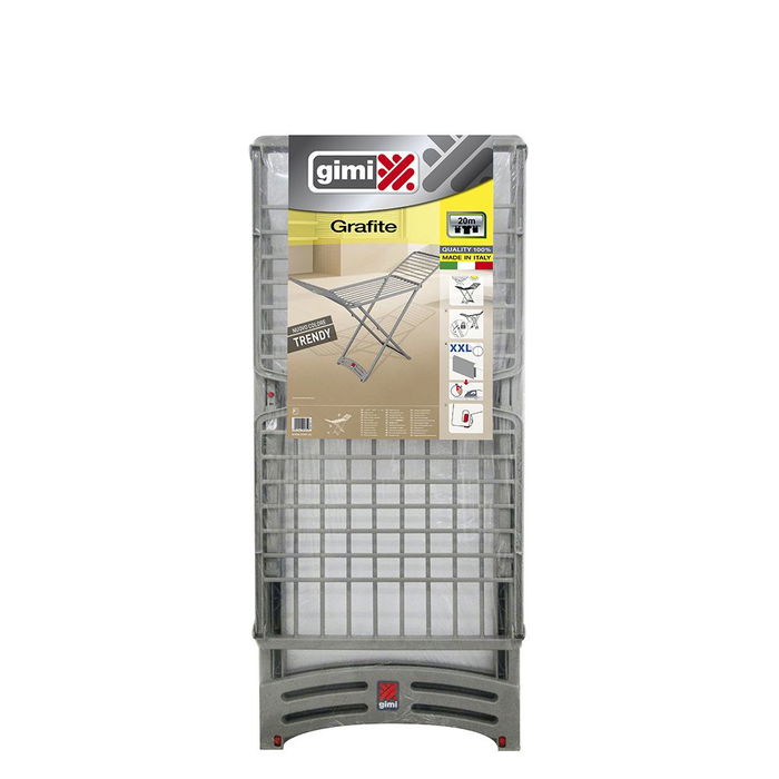 Gimi Tendedero Grafite Gris, Tendedero Plegable con 20 m de Espacio de Tendido