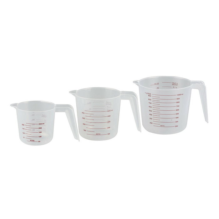 Elegance Juego de 3 jarras medidoras de 250/500/1000 ml Elegance Juego de 3 jarras medidoras de 250/500/1000 ml