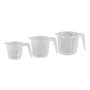 Elegance Juego de 3 Jarras Medidoras 250/500/1000 ml Polipropileno Transparente