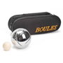 Dimatel Set de 3 bolas de petanca metálicas con funda de transporte