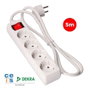 Edm Base Múltiple 4 Tomas 2p+t Con Interruptor Luminoso, Cable 5m H05vv-f 3g1,5 Mm², Blanca