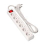 Edm Base múltiple de 6 tomas con interruptor luminoso y cable de 5 m, blanca