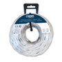 Edm Carrete cable paralelo textil trenzado H05V-K 2 x 1,00 mm² blanco, 25 m