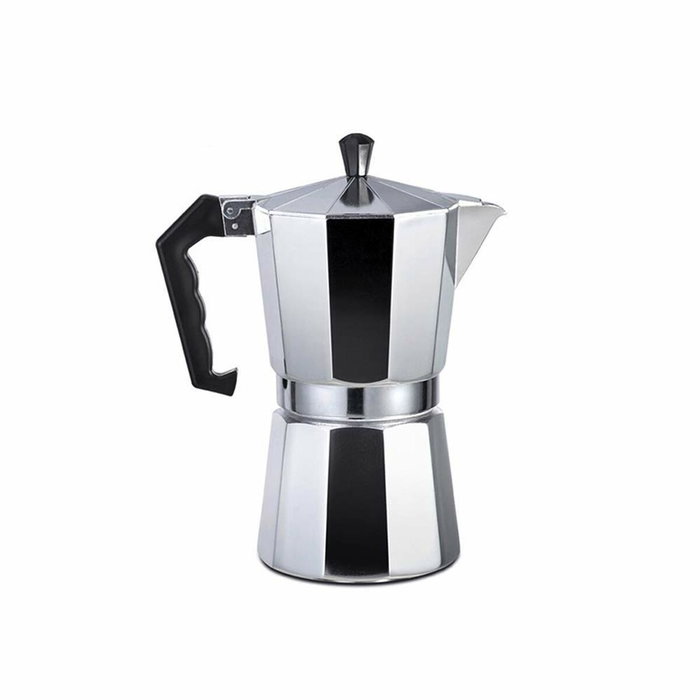 Gourmet Kitchen Cafetera de aluminio de 9 tazas, Cromado