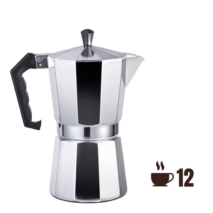 Gourmet Kitchen Cafetera de aluminio 12 tazas Cromado Gourmet Kitchen Cafetera de aluminio 12 tazas Cromado