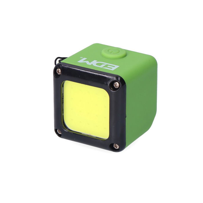 Edm Linterna Cubo LED Recargable COB 3W 300lm 1000mAh con USB + Imán, Función Power Bank, Colores Surtidos Edm Linterna Cubo LED Recargable COB 3W 300lm 1000mAh con USB + Imán, Función Power Bank, Colores Surtidos