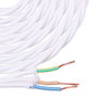 Edm Carrete cable paralelo textil trenzado H05V-K 3 x 1,00 mm² Blanco 5 m