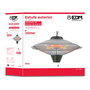 Edm Estufa de cuarzo de exterior 2100W para techo con 3 niveles de potencia