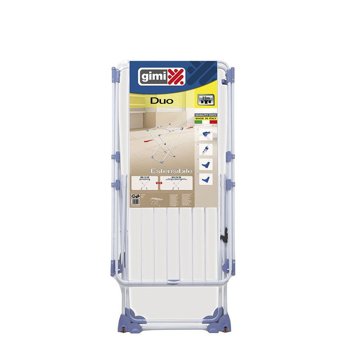 Gimi Tendedero Extensible Duo 22 m Acero Inoxidable Gris