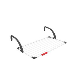 Vileda Tendedero de Balcón Sunset CJ6, Brazos Plegables y Ajustables, Resina/Acero, 10 Metros de Tendido, Blanco/Negro - 157229