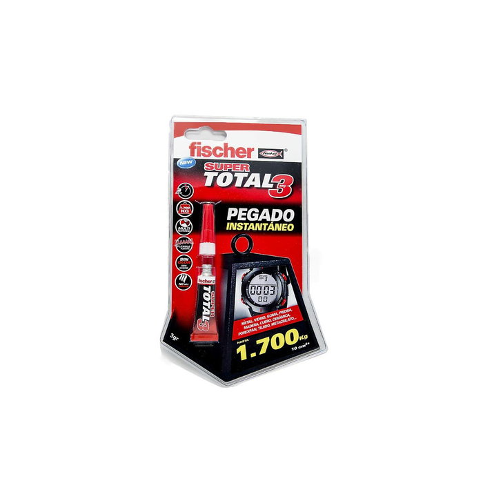 Fischer Super total 3 pegado instantáneo, blister 3 g