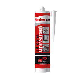 Fischer Silicona Universal Multimaterial Blanco 280 ml con Fungicida Anti-moho Flexible
