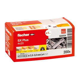 Fischer Taco SX Plus Ø4 x 20 mm, Caja 200 uds