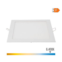 Edm Downlight LED empotrable cuadrado 20 W luz fría 6400 K 1500 lm blanco 22 x 22 cm