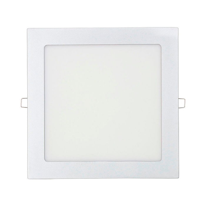 Edm Downlight LED Empotrable Cuadrado 20W Luz Fría 6400K 1500lm Cromado 22 x 22 cm