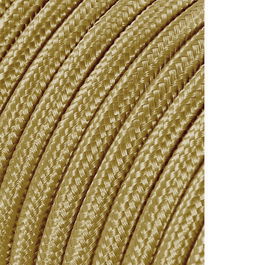 Edm Cable H03VV-F 2x0,75 mm² Tubular Cordón Textil Oro Oscuro 5 Metros
