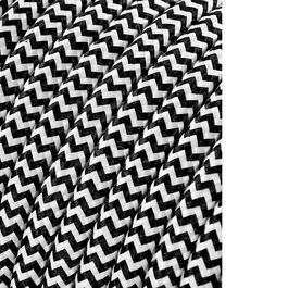 Edm H03VV-F Cable Cordón Tubular 2 x 0,75 mm² Rallado Blanco/Negro, 5 m