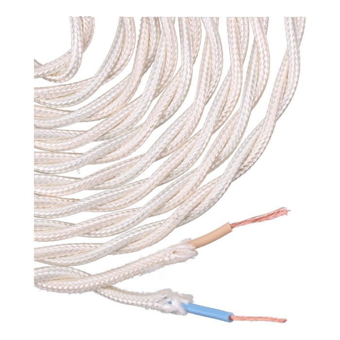 Edm Carrete cable textil trenzado H03VV-F 2 x 0,75 mm² beige, 5 m