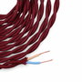Edm Carrete cable textil trenzado H03VV-F 2 x 0,75 mm² burdeos, 5 m