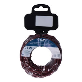 Edm Cable Textil Trenzado H03VV-F 2 x 0,75 mm² Burdeos 5 m