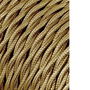 Edm H03VV-F Cable Textil Trenzado 2 x 0,75 mm² Oro Oscuro, 5 m