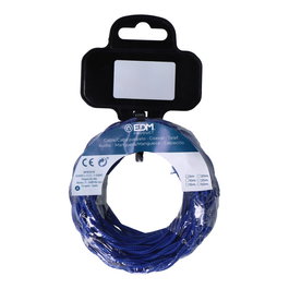 Edm H03VV-F 2 x 0,75 mm² Cable Textil Trenzado Azul, 5 m