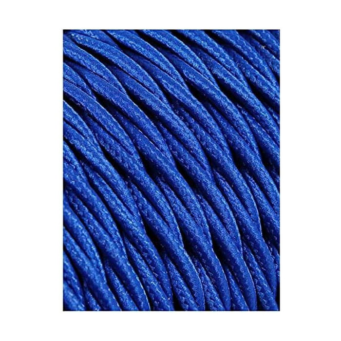 Edm Carrete cable textil trenzado H03VV-F 2 x 0,75 mm² azul, 5 m