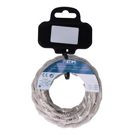 Edm Cable textil trenzado h03vv-f 2 x 0,75 mm² color lino, 5 metros