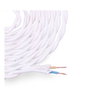 Edm H03VV-F Cable Textil Trenzado 2 x 0,75 mm² Blanco, 5 Metros