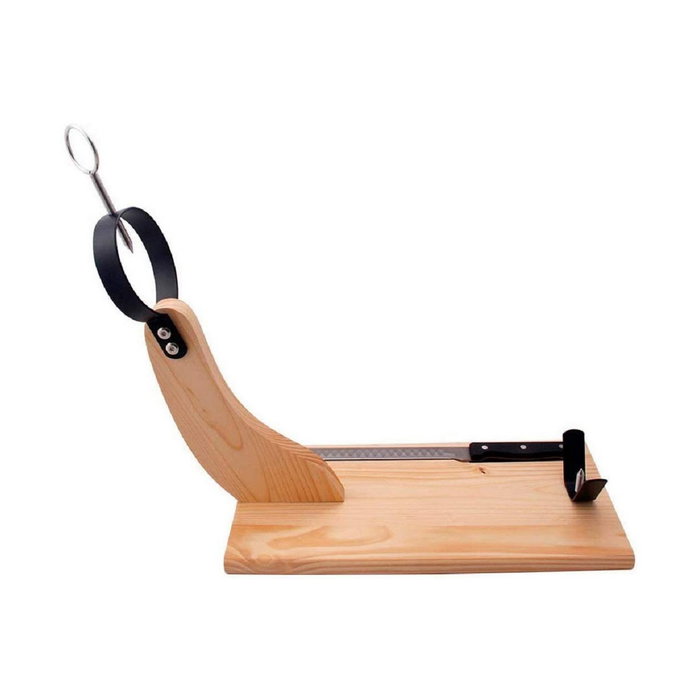 Gourmet Kitchen Jamonero premium de madera de pino 44 x 41 cm con cuchillo incluido Gourmet Kitchen Jamonero premium de madera de pino 44 x 41 cm con cuchillo incluido