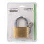EDM Candado de Latón, Arco Normal, 70 mm, con 3 Llaves, Color Dorado/Cromado, en Blíster