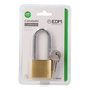 Edm Candado Latón Arco Largo 40mm Dorado/Cromado 3 Llaves Incluidas en Blíster