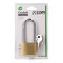 Edm Candado de Arco Largo de Latón 50 mm, 3 Llaves, Arco Ø8 mm, Presentación en Blíster Dorado/Cromado