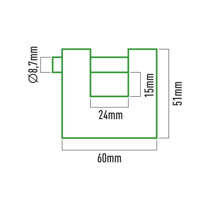 Edm Candado de latón reforzado de seguridad 60 mm