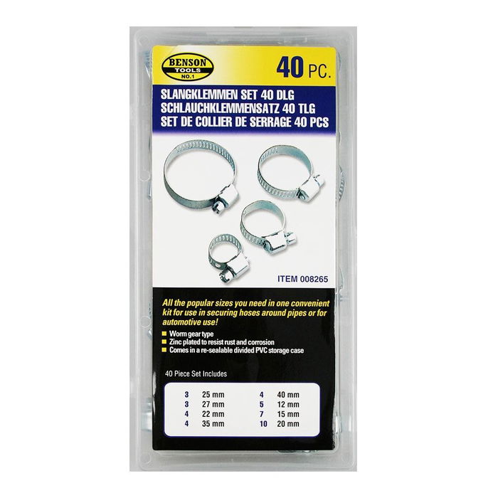 Benson Set 40 Abrazaderas Varios Acero Metálico Benson Set 40 Abrazaderas Varios Acero Metálico