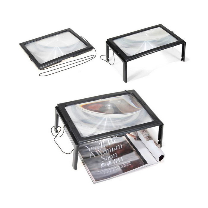 Benson Lupa de lectura con 4 LEDs y 3 aumentos en negro