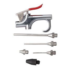 Hofftech Pistola de Aire con Accesorios 5 Piezas Cromo Acero