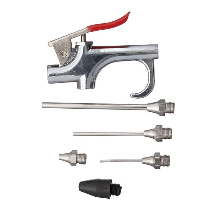 Hofftech Pistola de Aire con Accesorios 5 Piezas Cromo Acero Hofftech Pistola de Aire con Accesorios 5 Piezas Cromo Acero