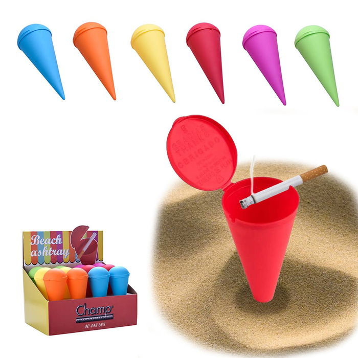 Cenicero de playa portatil ø15cm euro/u colores surtidos Cenicero de playa portatil ø15cm euro/u colores surtidos