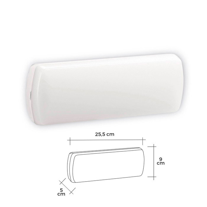Edm Aplique Emergencia LED 3W 150lm 25,5x9x5cm IP20, Batería Ni-Cd, Autonomía 2h, Luz Fría 6500K Edm Aplique Emergencia LED 3W 150lm 25,5x9x5cm IP20, Batería Ni-Cd, Autonomía 2h, Luz Fría 6500K
