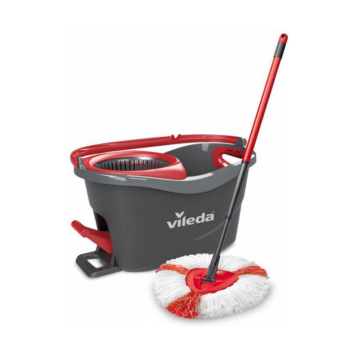 Vileda Set EasyWring & Clean Turbo con Cubo de Escurrido y Fregona de Microfibra