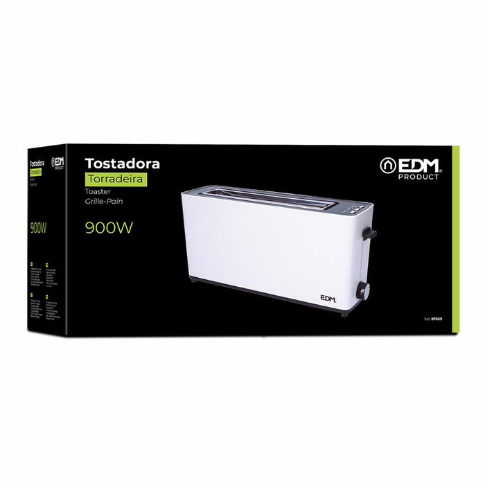 Edm Tostadora de ranura larga White Design 900W Edm Tostadora de ranura larga White Design 900W