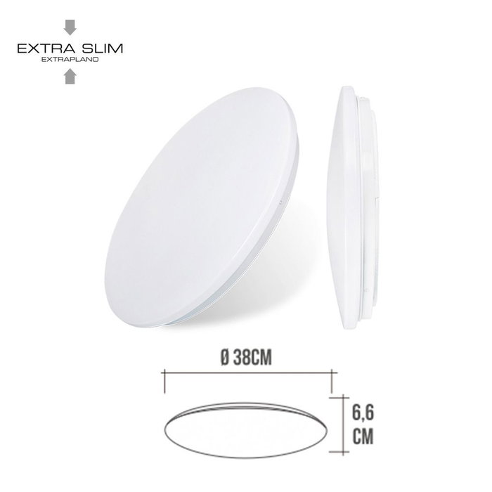 EDM Aplique Circular de Superficie LED 24W 4000K Luz Día 2490 Lm IP20 Ø38 x 6.2 cm