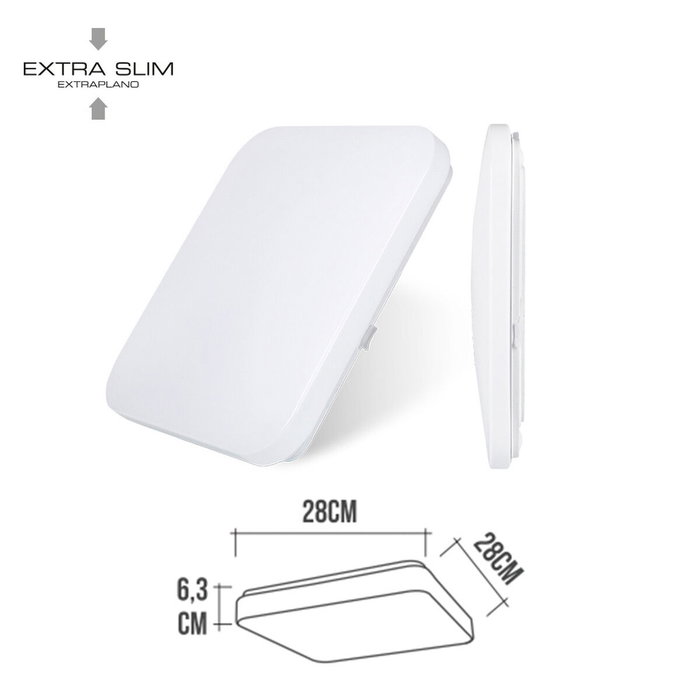 Edm Aplique LED Cuadrado Extraplano de Superficie 12 W 4000 K