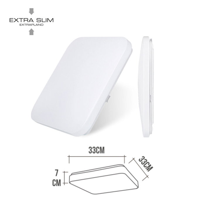 Edm Aplique LED cuadrado extraplano de superficie 18W 4000K Edm Aplique LED cuadrado extraplano de superficie 18W 4000K
