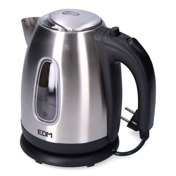 Edm Hervidor de Agua Eléctrico Kettle 1,7 L 2200W Acero Inoxidable Inalámbrico