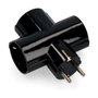 Edm Clavija triple Schuko 2p+t tipo F negra de baquelita